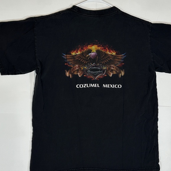 Vintage Harley Davidson Motorcycle Cozumel Mexico Biker T-Shirt Black Men’s XL - Picture 10 of 12